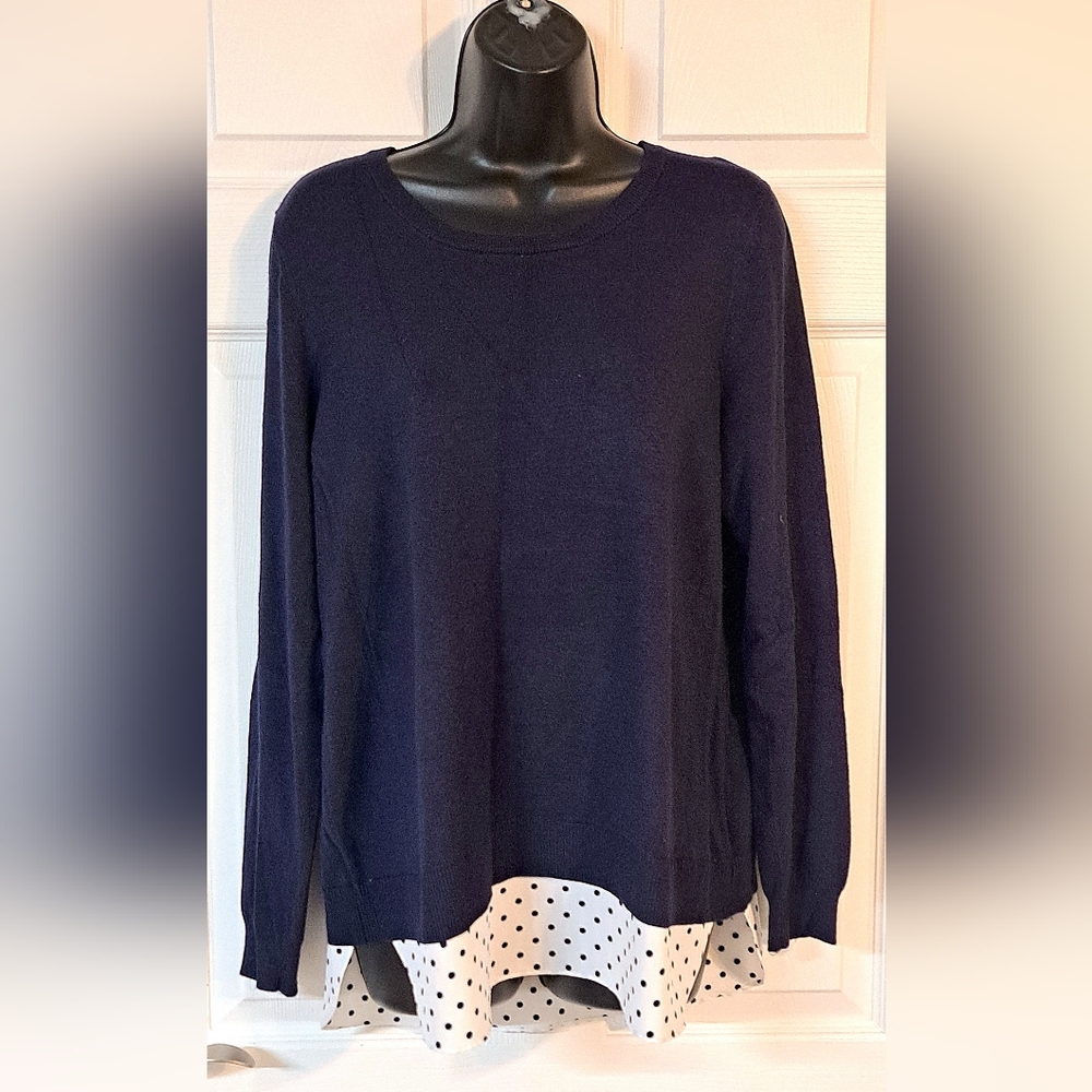 Croft & Barrow Blue Sweater with Shirttail Hem